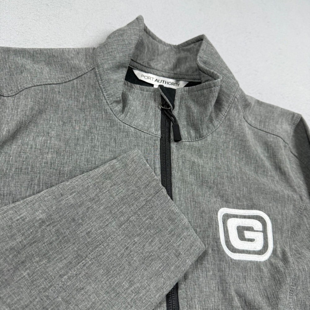 Port Authority Womens Gray Soft Shell Jacket Full Zip Fleece Lined Small